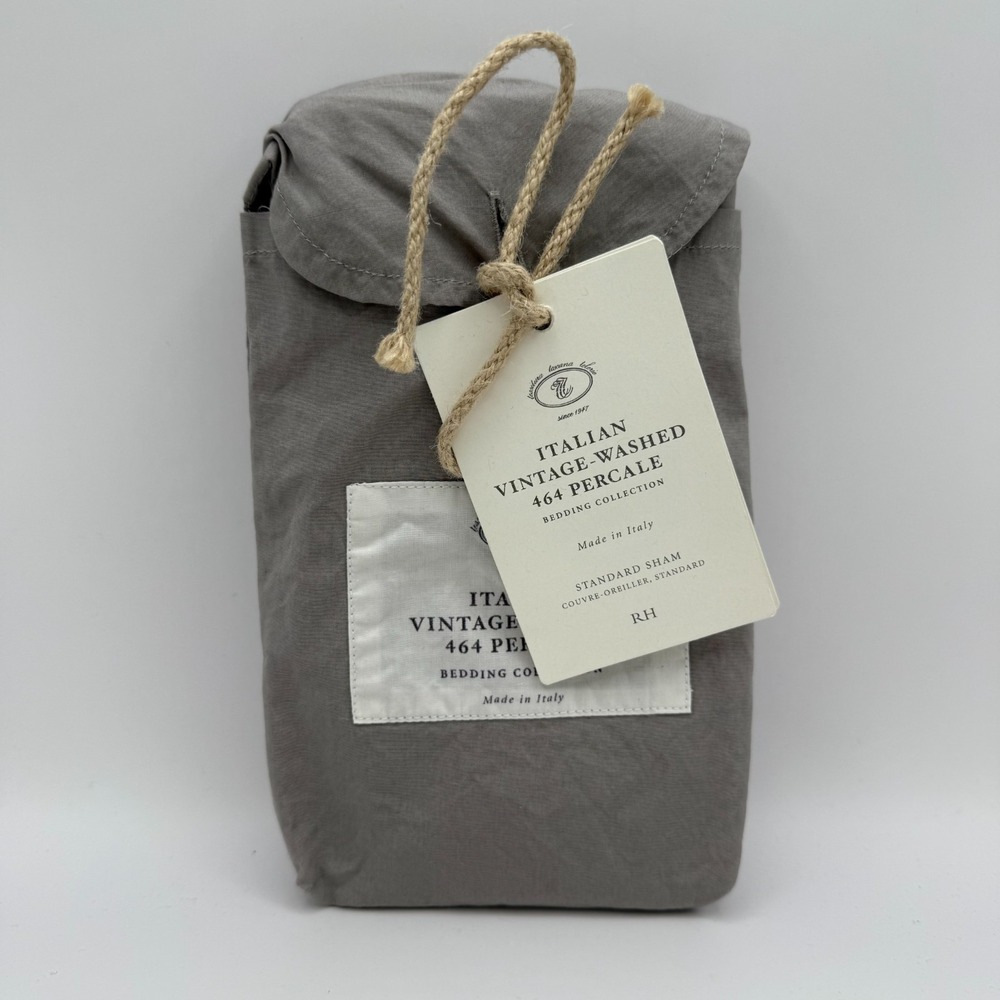 Restoration Hardware Italian Vintage-Washed 464 Percale Standard Pillowcase Sham